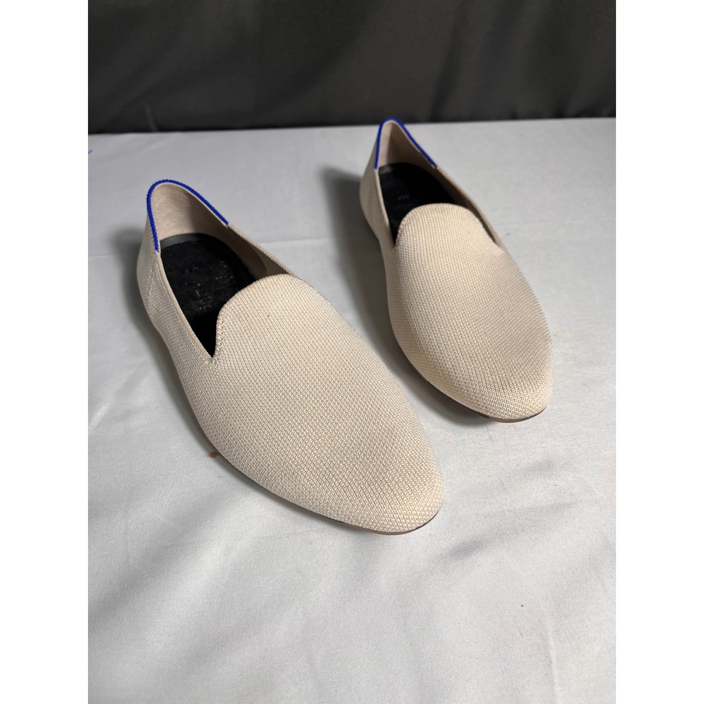 Rothys The Loafer Sand Shell Cream Knit Pointed‎ Toe Flats Shoes Womens 7.5